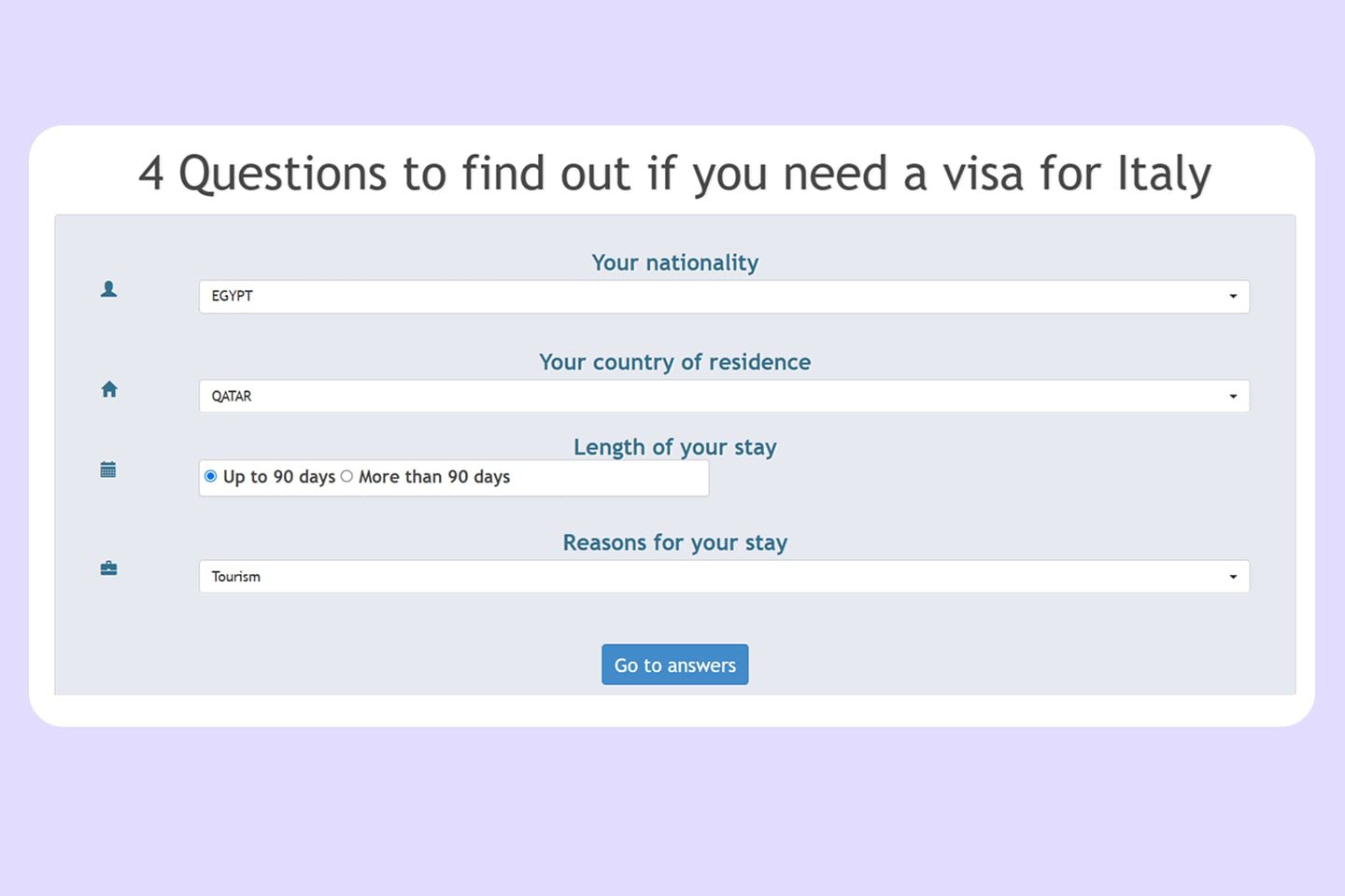 italy visa from qatar questions